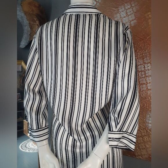 Zara Striped Black and White Women's Midi Dress - Picture 4 of 14